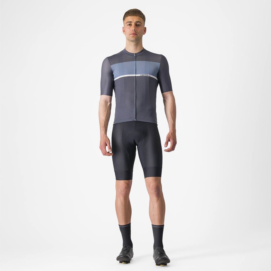 Castelli TRADIZIONE Men Jersey Blue / Light Grey Blue | WZ9481053