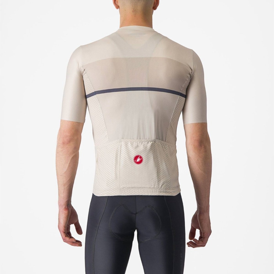 Castelli TRADIZIONE Men Jersey Silver / Blue | OU1780596