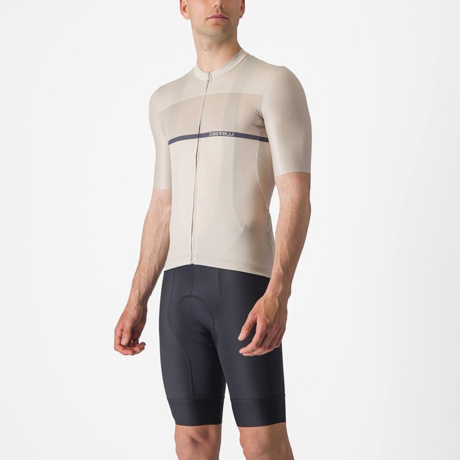 Castelli TRADIZIONE Men Jersey Silver / Blue | OU1780596