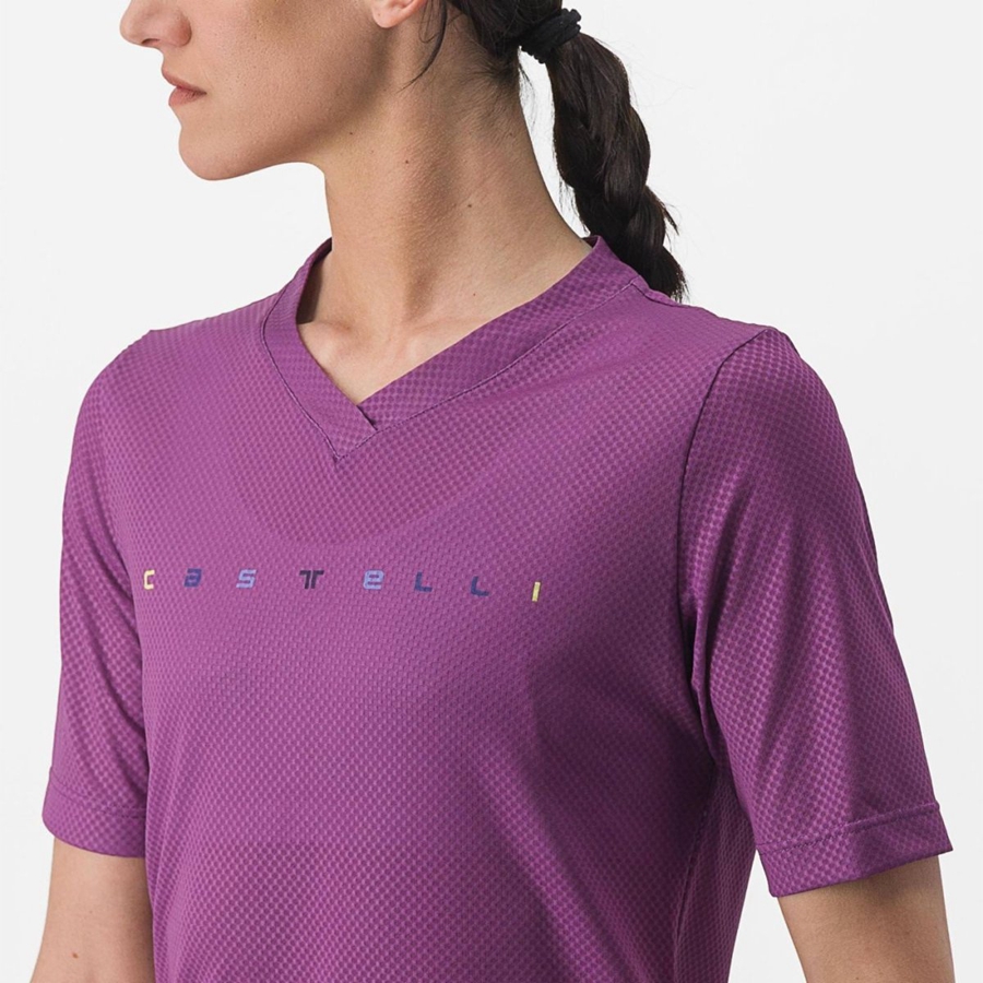 Castelli TRAIL TECH 2 W TEE Women Jersey Purple | EQ8149062