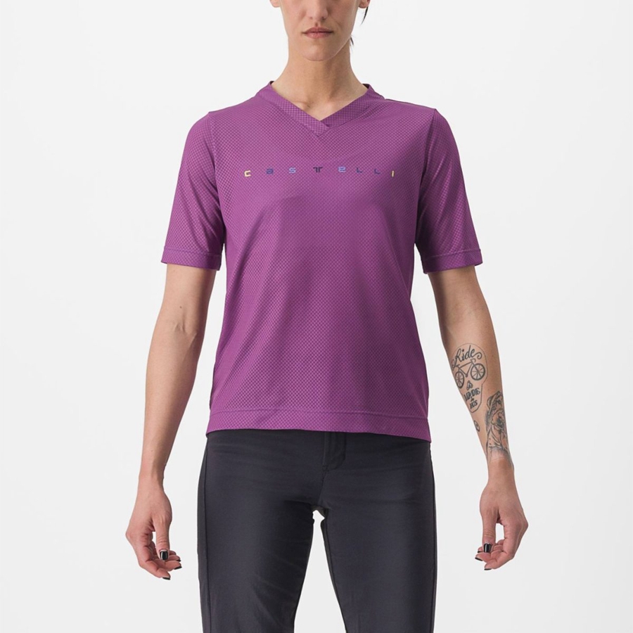 Castelli TRAIL TECH 2 W TEE Women Jersey Purple | EQ8149062