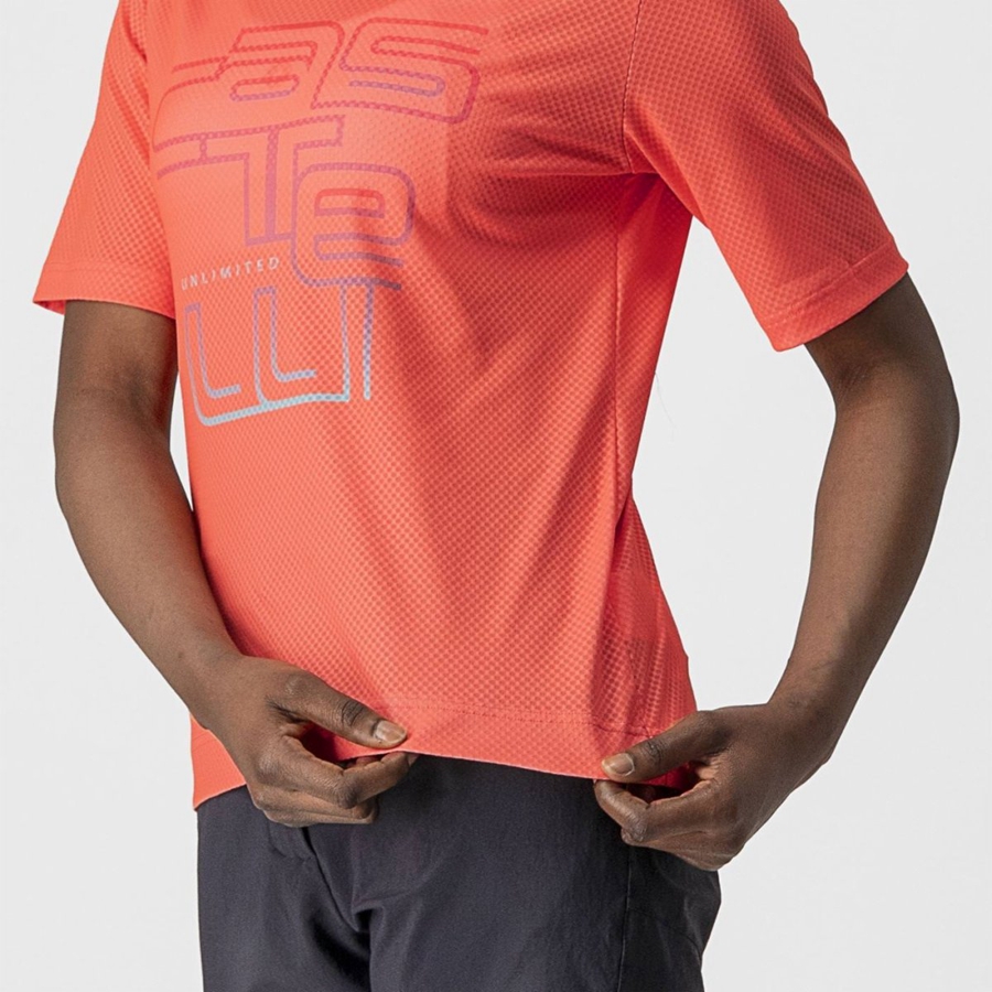 Castelli TRAIL TECH W TEE Women Jersey Coral | ZH9754836