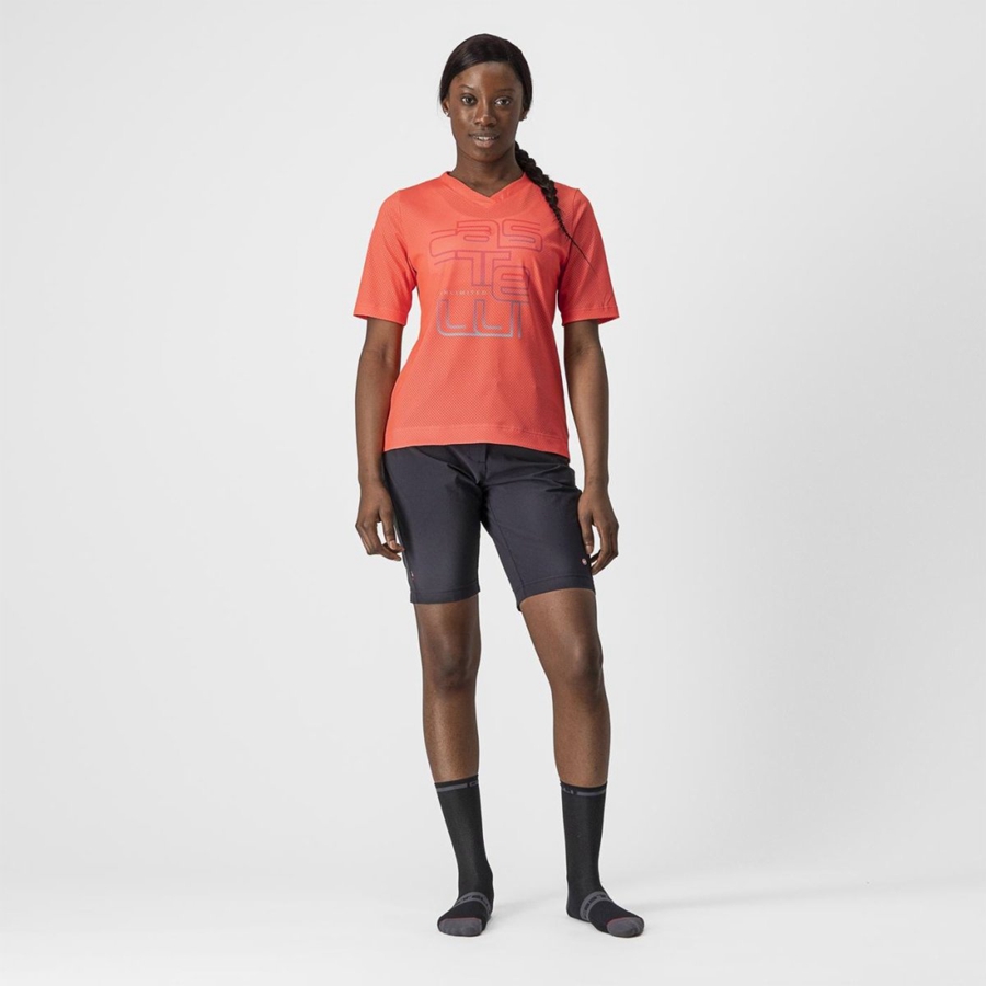 Castelli TRAIL TECH W TEE Women Jersey Coral | ZH9754836