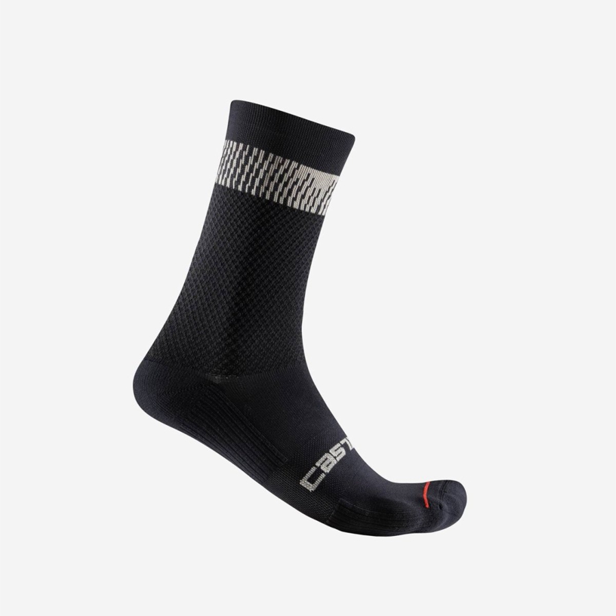 Castelli UNLIMITED 18 Men Socks Black / Silver | OT9140582