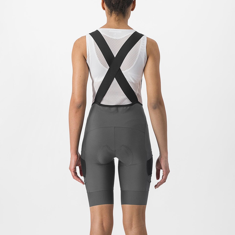 Castelli UNLIMITED CARGO W Women Bib Shorts Grey | VJ1967230