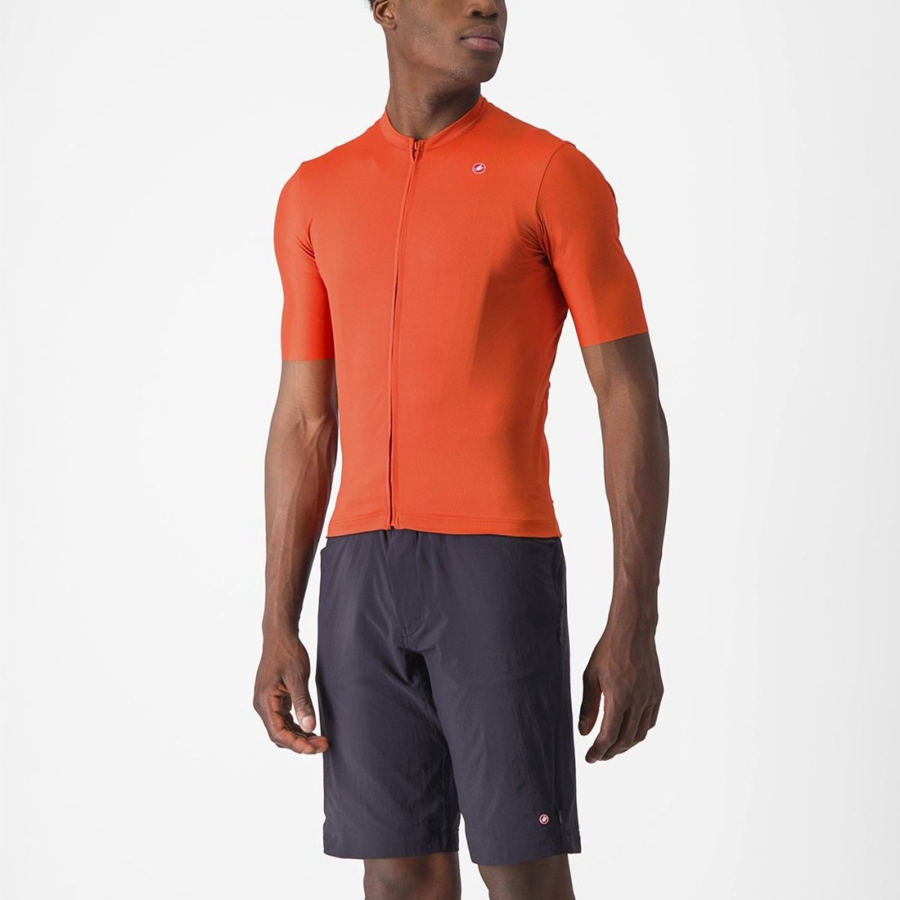 Castelli UNLIMITED ENTRATA 2 Men Jersey Orange Red / Grey | YU9420168