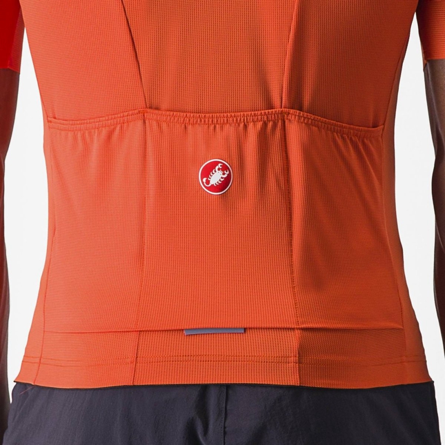 Castelli UNLIMITED ENTRATA 2 Men Jersey Orange Red / Grey | YU9420168