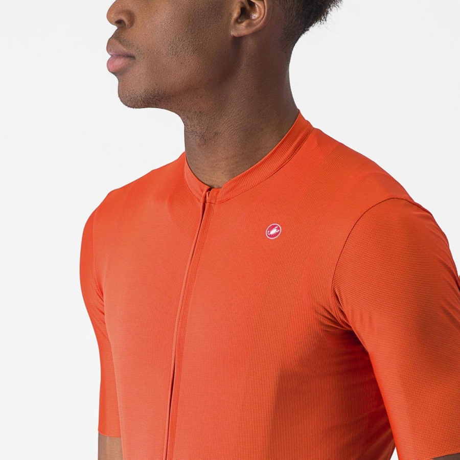 Castelli UNLIMITED ENTRATA 2 Men Jersey Orange Red / Grey | YU9420168