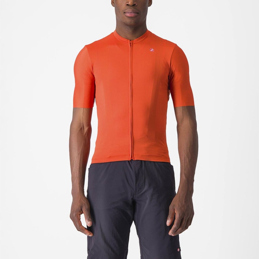 Castelli UNLIMITED ENTRATA 2 Men Jersey Orange Red / Grey | YU9420168