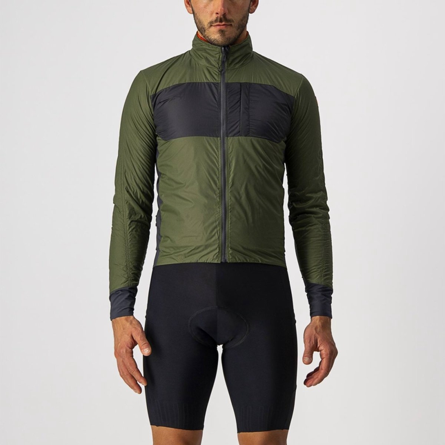 Castelli UNLIMITED PUFFY Men Jackets Light Green / Dark Grey | JY5624301