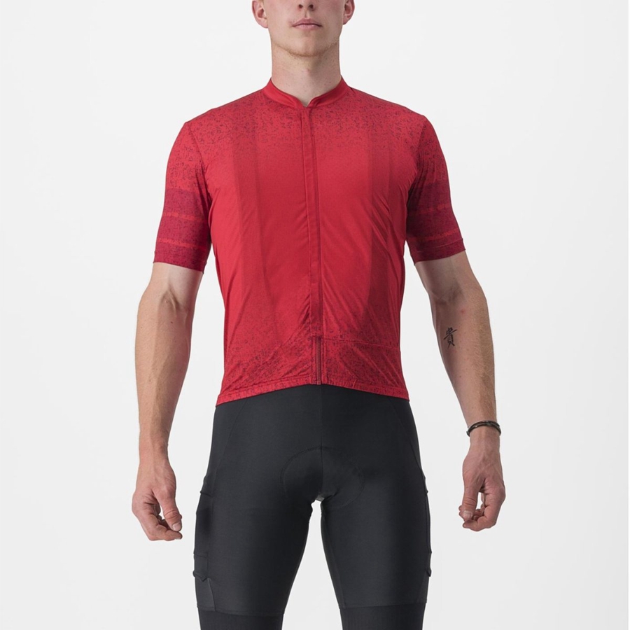 Castelli UNLIMITED TERRA Men Jersey Dark Red | SD8035169