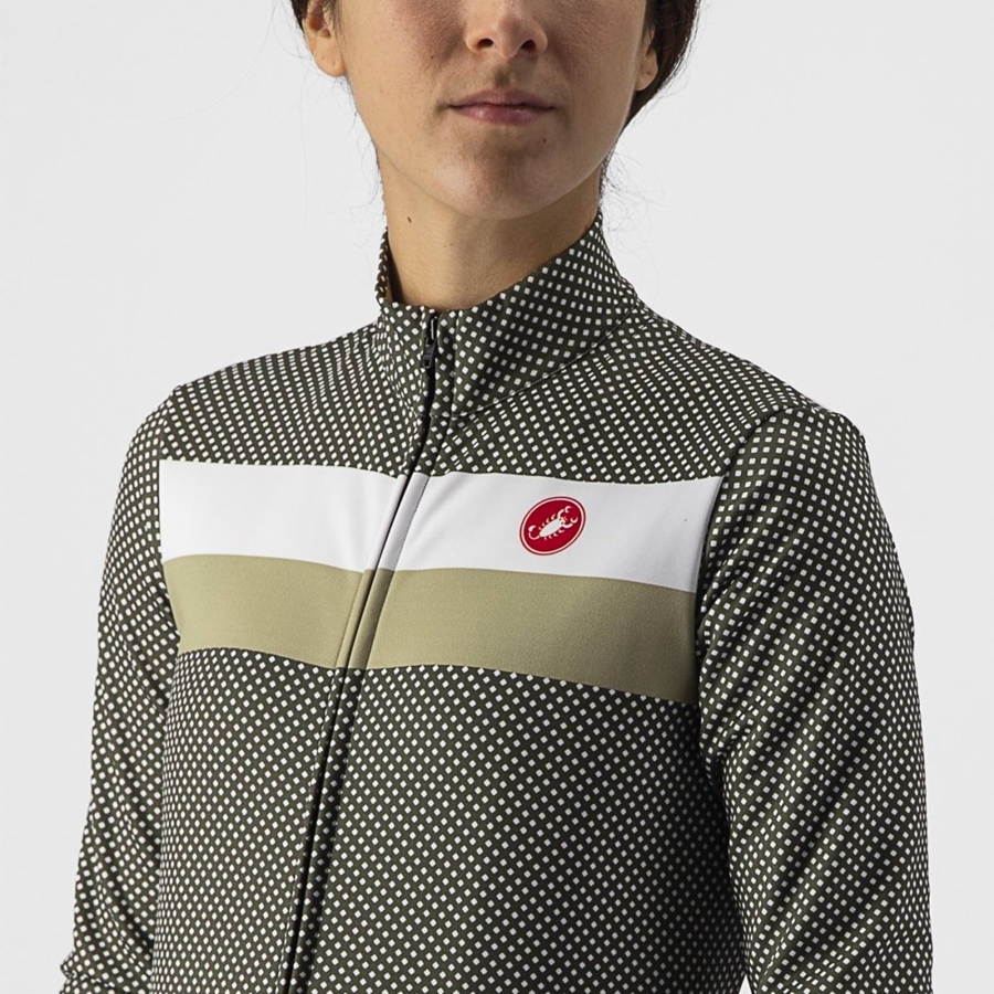 Castelli VOLARE LS Women Jersey Green / White / Green | MV3495807