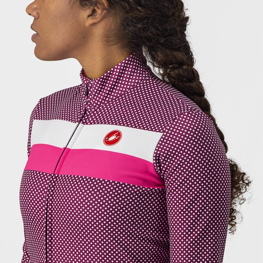 Castelli VOLARE LS Women Jersey White / Pink | BA8690743