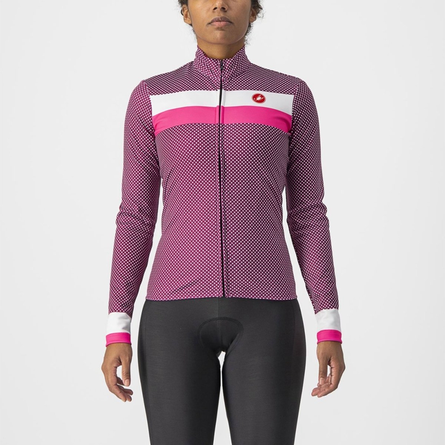 Castelli VOLARE LS Women Jersey White / Pink | BA8690743